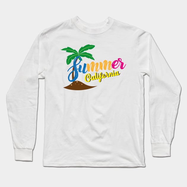 Summer California Surf Long Sleeve T-Shirt by slawers